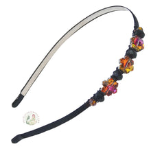 Load image into Gallery viewer, flexible headband embellished with autumn colored shimmering  Austrian crystal beads, Autumn Dawn Crystal Headband