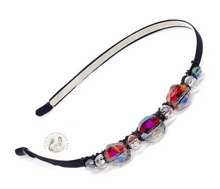 Load image into Gallery viewer, flexible headband with iridescent sparkly crystal flower beads, Iridescent Crystal Beads Headband