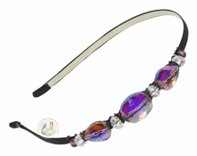 Load image into Gallery viewer, flexible headband with iridescent sparkly oval crystal center bead, Iridescent Crystal Beads Headband