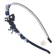 Load image into Gallery viewer, Black Arabian Stallion embellished headband, accented with Austrian crystal beads