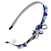 Load image into Gallery viewer, crystal bow embellished flexible headband, accented with Austrian crystal beads, Crystal Bow Headband