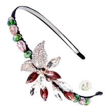 Load image into Gallery viewer, adjustable, no-pinch headband embellished with white and burgundy crystal cluster centerpiece and Austrian crystal beads, Crystal Cluster Headband