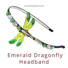 Load image into Gallery viewer, Emerald Dragonfly Headband