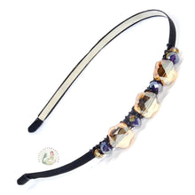 Load image into Gallery viewer, flexible headband embellished with sparkly amber Austrian crystal beads, Ice Crystals Headband