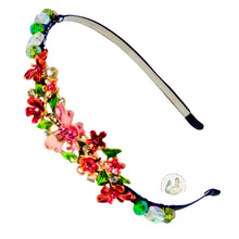 Load image into Gallery viewer, jeweled pink butterfly embellished flexible headband, accented with Bohemian crystal beads, Jeweled Butterfly Headband