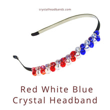 Load image into Gallery viewer, Red White Blue Crystal Headband