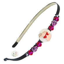 Load image into Gallery viewer, pink bunny embellished flexible headband accented with Czech crystal beads, Cute Bunny Headband