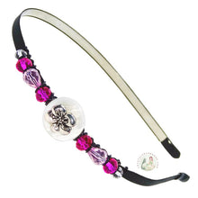 Load image into Gallery viewer, cherry blossom flower embellished no-pinch headband, accented with Czech crystal beads. Cherry Blossom Headband
