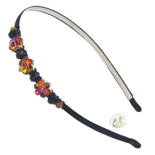 Load image into Gallery viewer, flexible headband embellished with sparkly autumn dawn colored Austrian crystal beads, Autumn Dawn Crystal Headband
