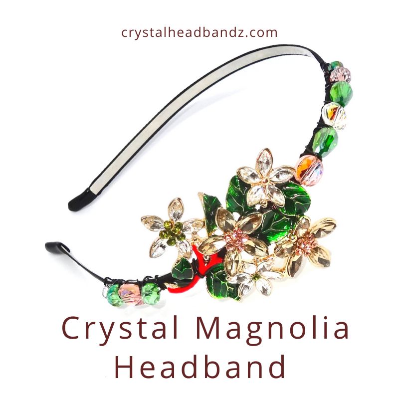 Crystal Magnolia Flower Headband