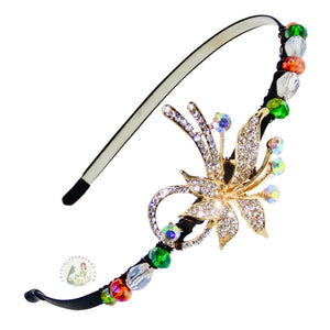 flexible headband embellished with a crystal spray centerpiece and sparkly Austrian crystal beads, Crystal Spray Headband