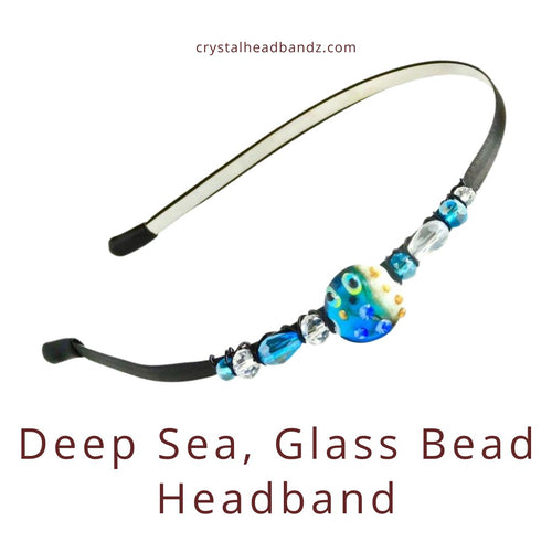 Deep Sea Glass Bead Headband