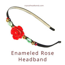 Load image into Gallery viewer, Enameled Rose Headband
