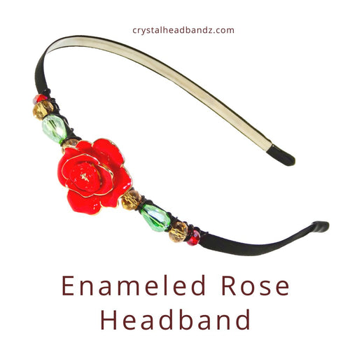 Enameled Rose Headband