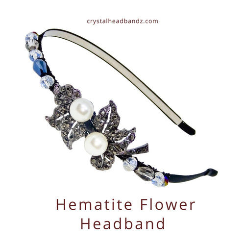 Hematite Flowers Headband