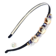 Load image into Gallery viewer, flexible headband embellished with sparkly amber Austrian crystal beads, Ice Crystals Headband
