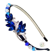 Load image into Gallery viewer, adjustable, no-pinch headband embellished with shiny crystal infinity flower centerpiece and Austrian crystal beads, Infinity Flower Headband
