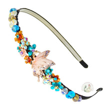 Load image into Gallery viewer, jeweled multicolor butterfly embellished flexible headband, accented with Bohemian crystal beads, Jeweled Butterfly Headband
