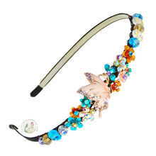 Load image into Gallery viewer, jeweled multicolor butterfly decorated flexible headband, accented with iridescent Bohemian crystal beads, Jeweled Butterfly Headband
