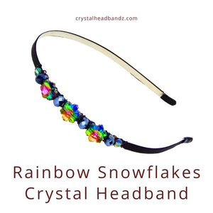 Rainbow Snowflakes Crystal Headband