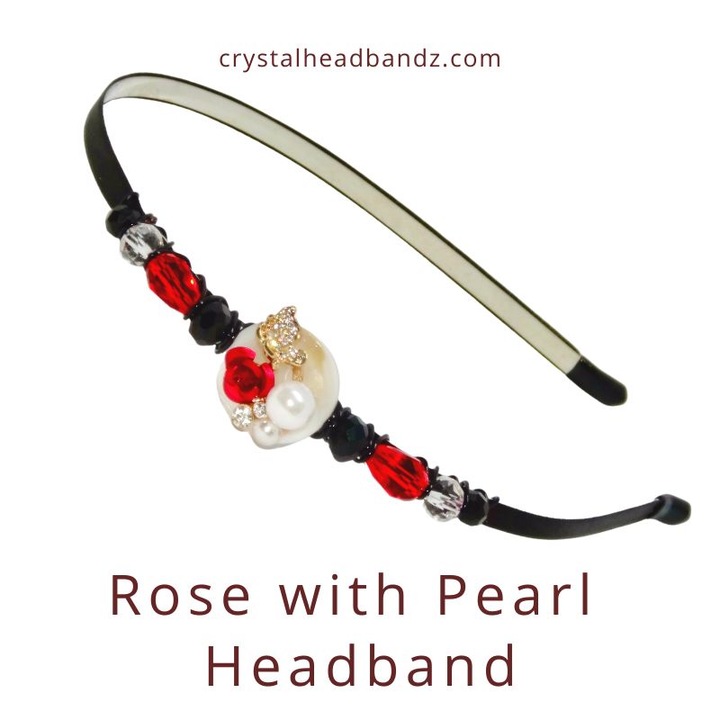 Rose and Pearl Beaded Headband for Women and Girls – Mermaid  display picture 1