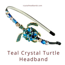 Load image into Gallery viewer, Teal Crystal Turtle Headband
