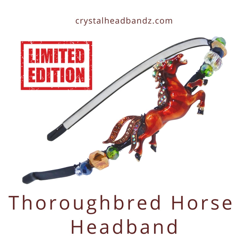 Thoroughbred horse embellished headband