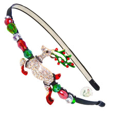 Load image into Gallery viewer, Dasher embellished flexible headband, accented with sparkly Austrian crystal beads, Christmas Reindeer Headband
