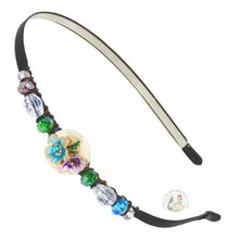 Load image into Gallery viewer, colorful crystal flowers embellished flexible headband, accented with crystal beads, Colorful Crystal Flowers Headband
