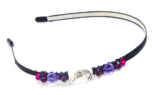 Load image into Gallery viewer, flamingo embellished flexible headband purple beads, Flamingo Headband
