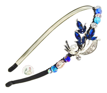 Load image into Gallery viewer, crystal Nile Lily embellished flexible headband, accented with sparkly Austrian crystal beads, Nile Lily Headband
