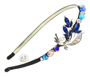 crystal Nile Lily embellished flexible headband, accented with sparkly Austrian crystal beads, Nile Lily Headband