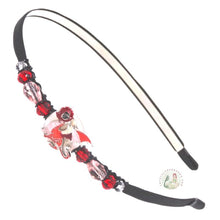 Load image into Gallery viewer, enameled red dragon decorated flexible headband, side accented with fancy crystal beads. Little Dragon Headband 
